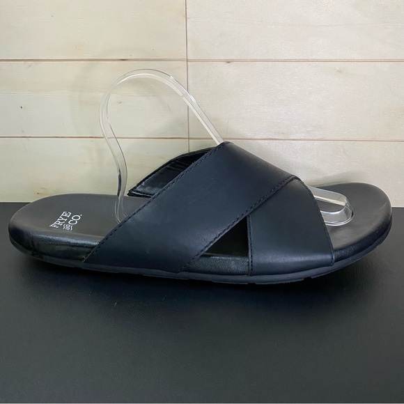 FRYE AND CO. Other - Frye Co Rocco Slides Men's Size 13 Shoes Black Faux Leather Cross Strap Sandals